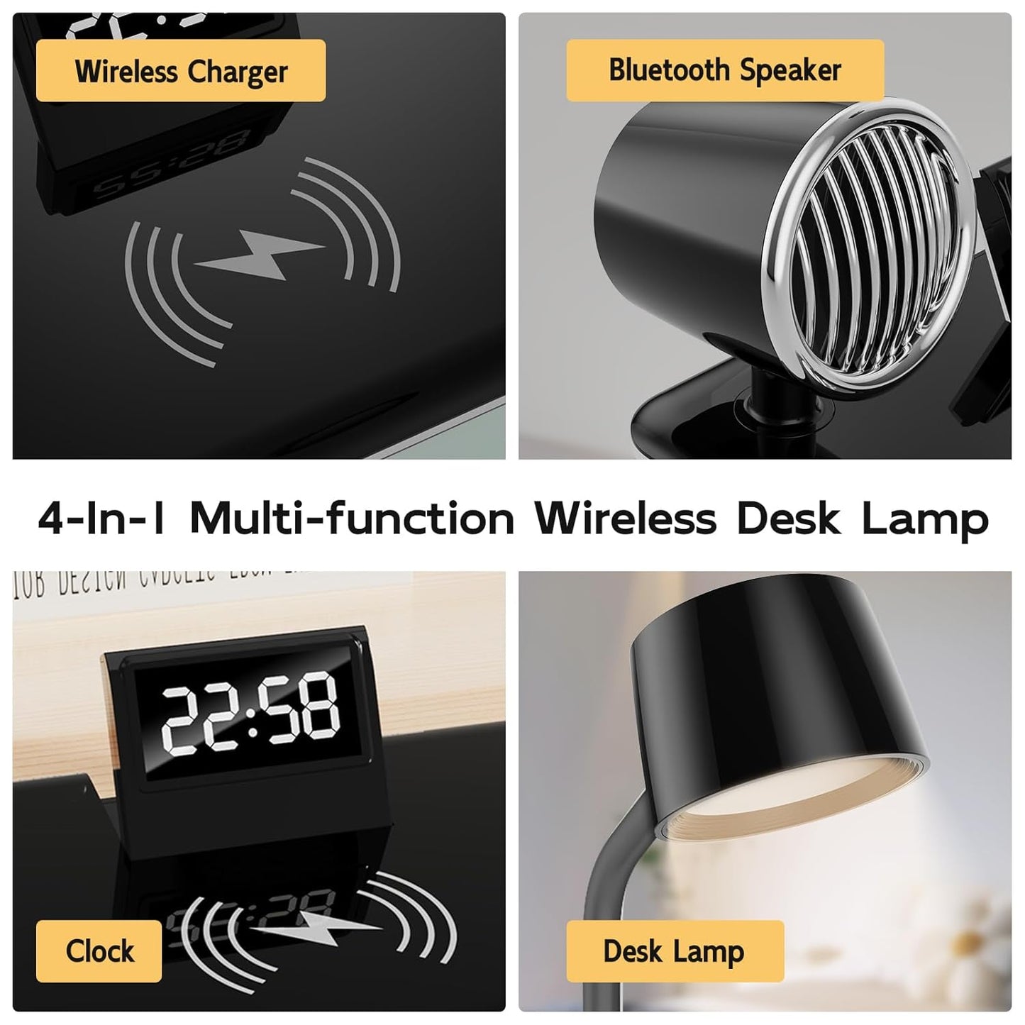 4-in-1 Wireless Charger with BT Speaker