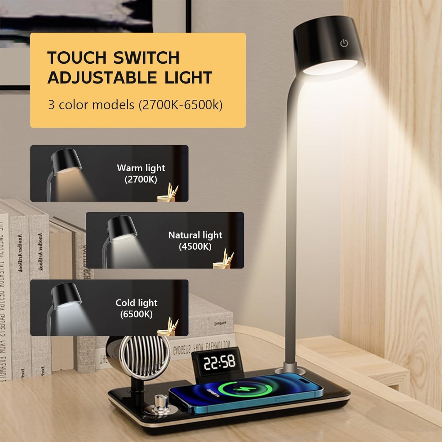 4-in-1 Wireless Charger with BT Speaker