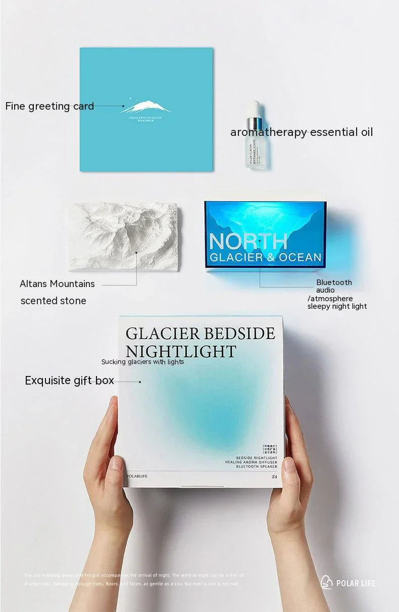 Glacier Night Light Bluetooth Speaker Bedroom Bedside Sleep Light Desktop Atmosphere